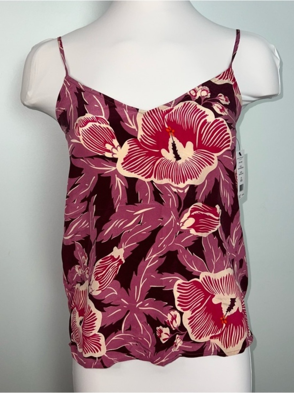 Equipment Feme Layla Floral Silk Cami - Red Violet Print XXS NWT Limited Edition